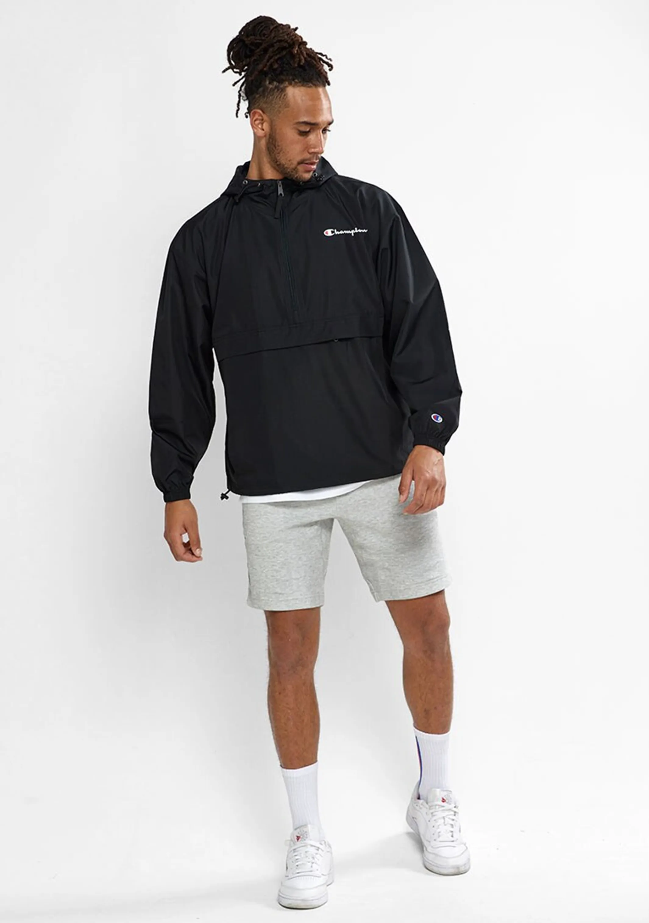 Champion Herren US Viertel-Reißverschluss Packbare Jacke <BR> AVWLA1 Schwarz