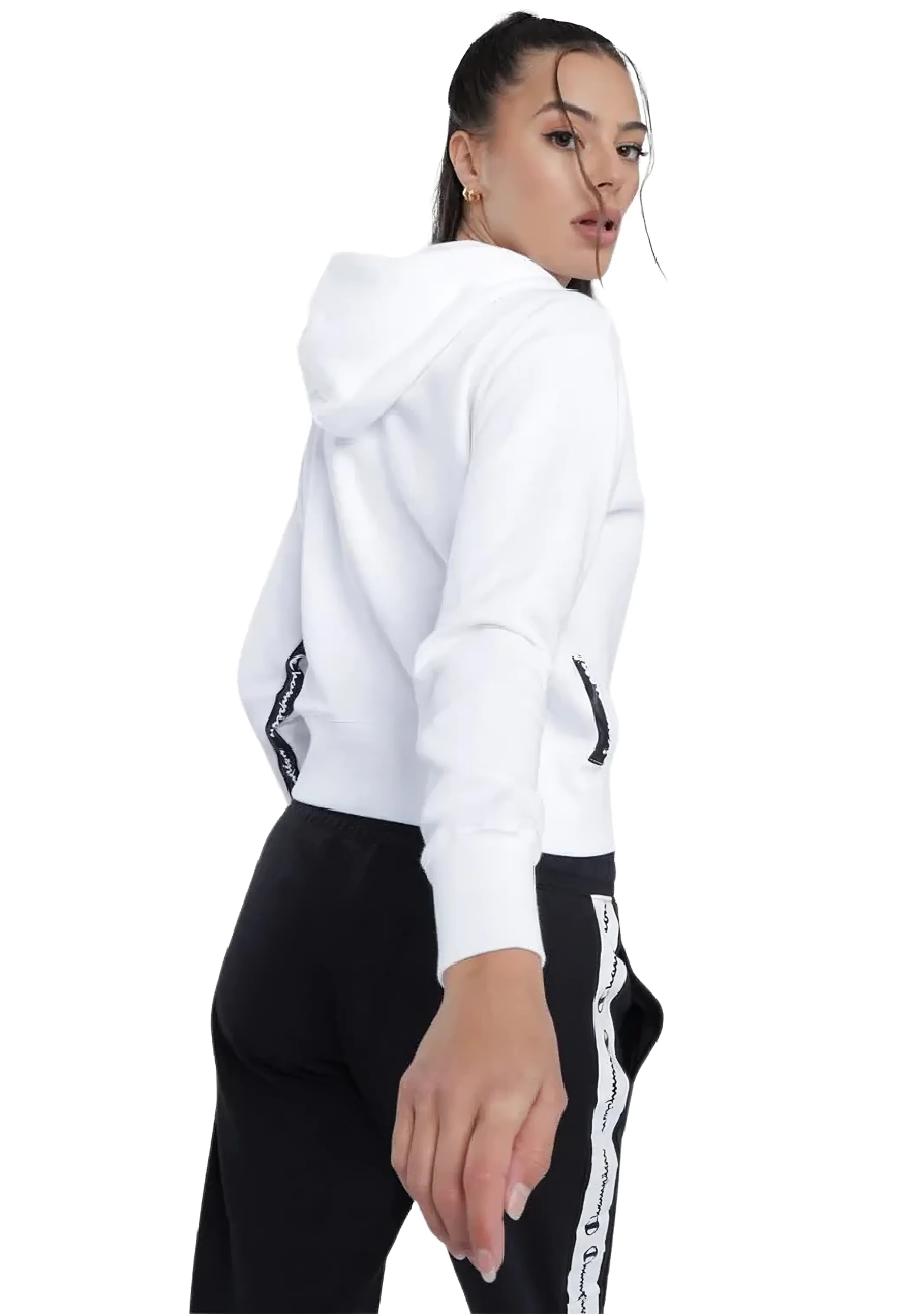 Champion Damen EU Rochester Tape Hoodie <br> CRRXA1 WIT