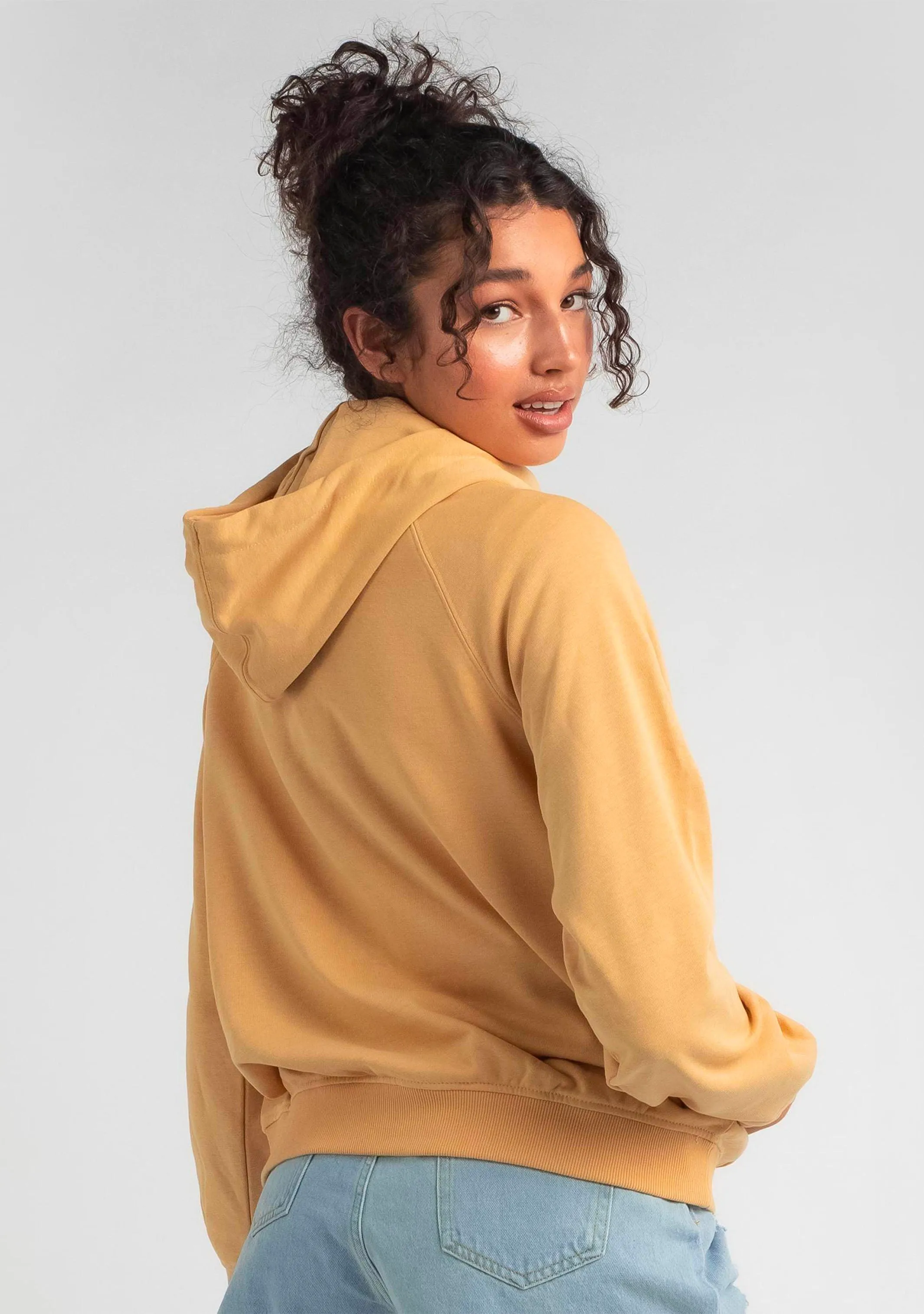 Champion Damen French Terry Script Hoodie Senf