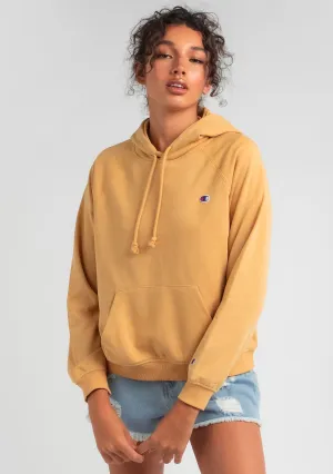 Champion Damen French Terry Script Hoodie Senf