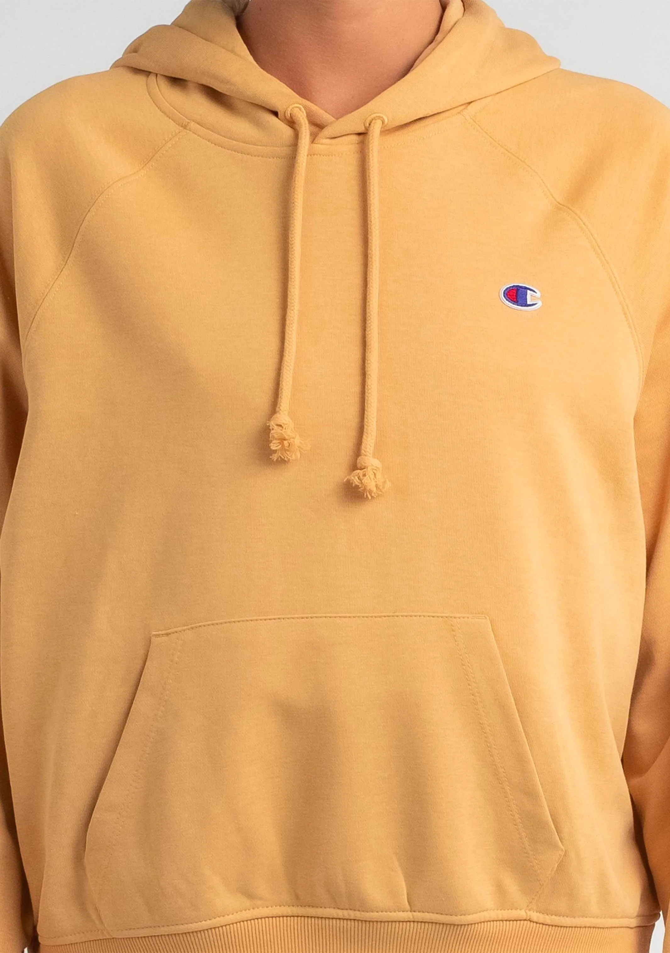 Champion Damen French Terry Script Hoodie Senf