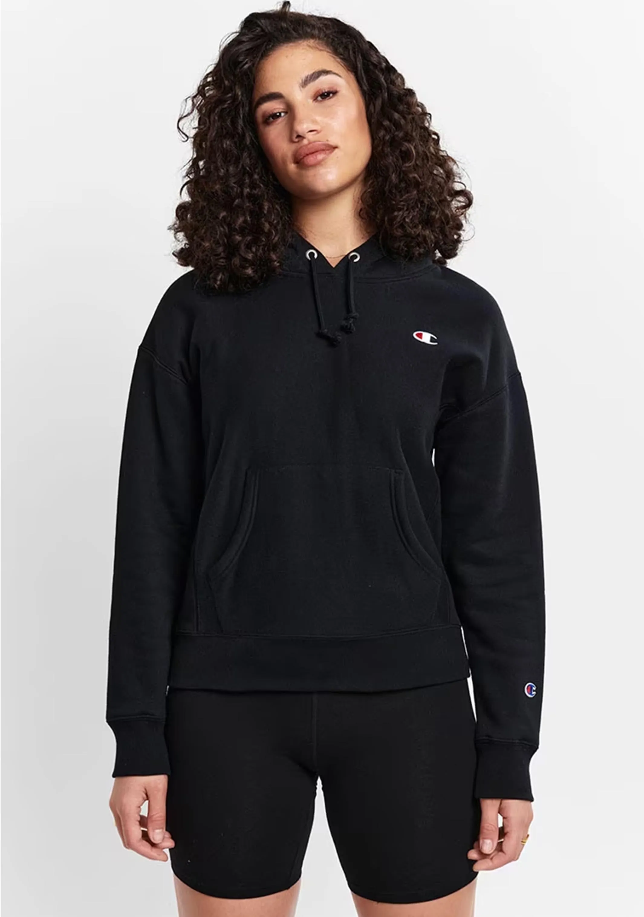 Champion Women’s Reverse Weave C Logo Regular Fit Kapuzenpullover Schwarz
