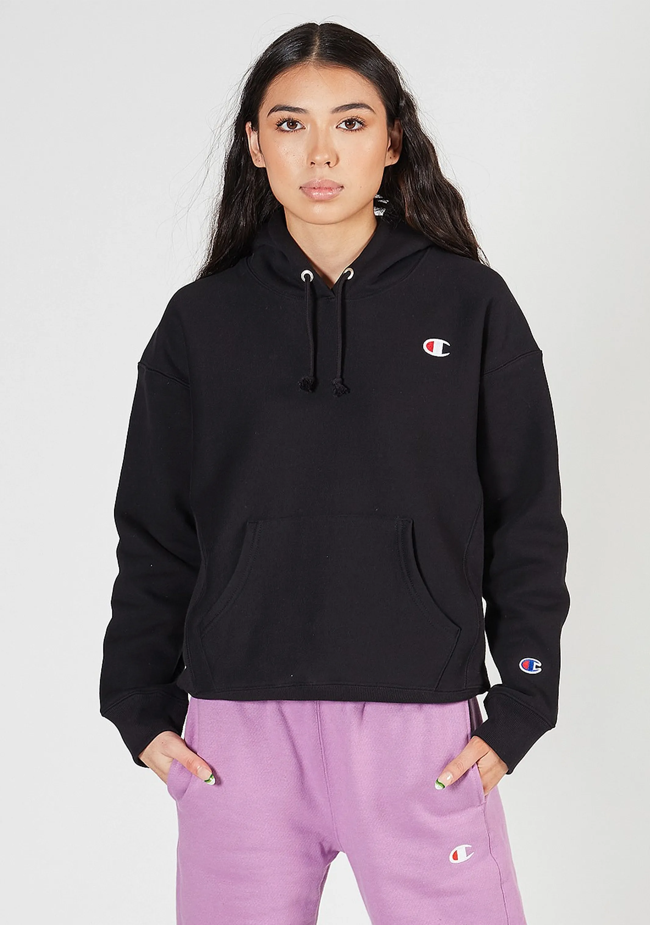 Champion Women’s Reverse Weave C Logo Regular Fit Kapuzenpullover Schwarz
