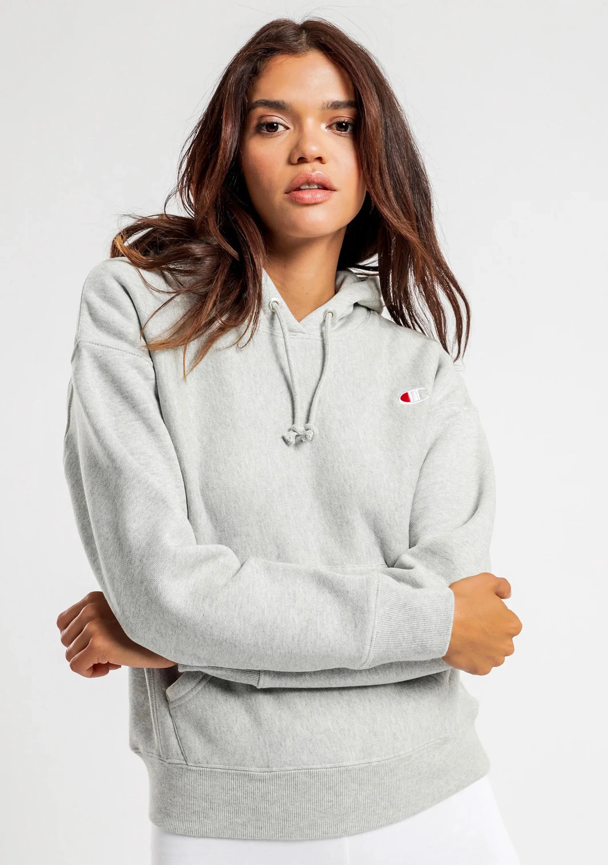 Champion Women’s Reverse Weave C Logo Regular Fit Hoodie Grau