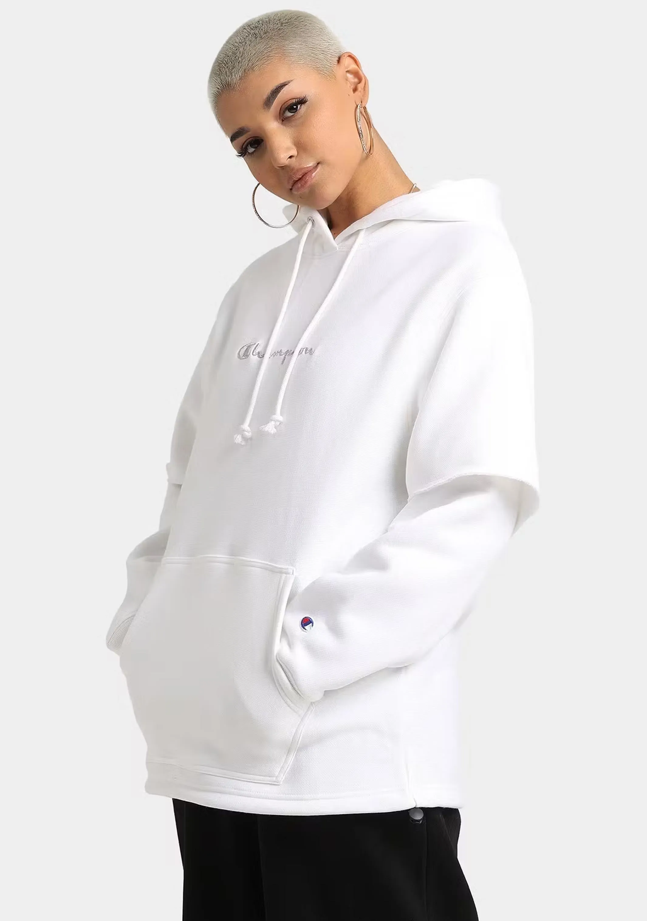 Champion Damen Reverse Weave Liquid Layer Kapuzenpullover <br> CT4EN WIT