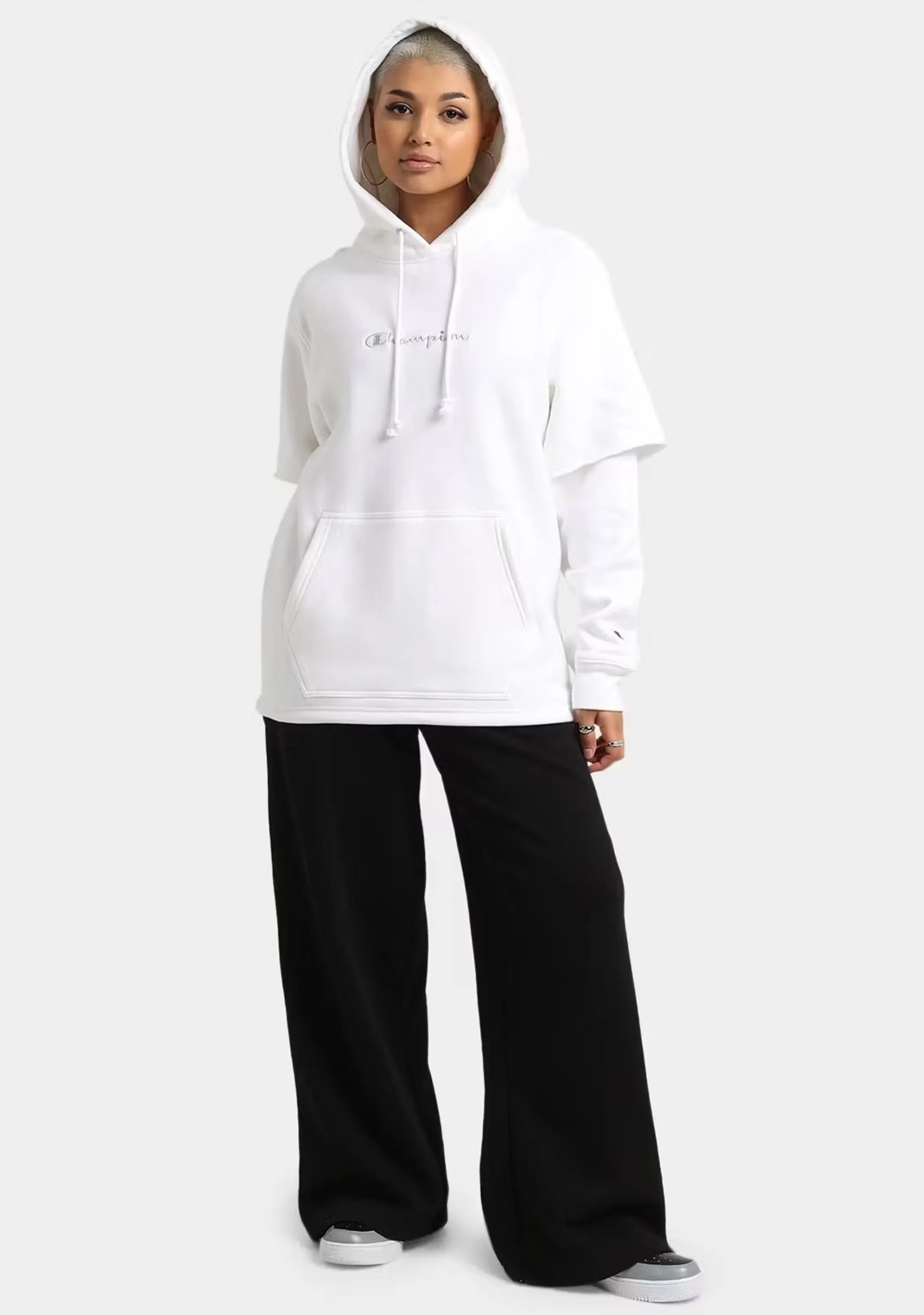 Champion Damen Reverse Weave Liquid Layer Kapuzenpullover <br> CT4EN WIT