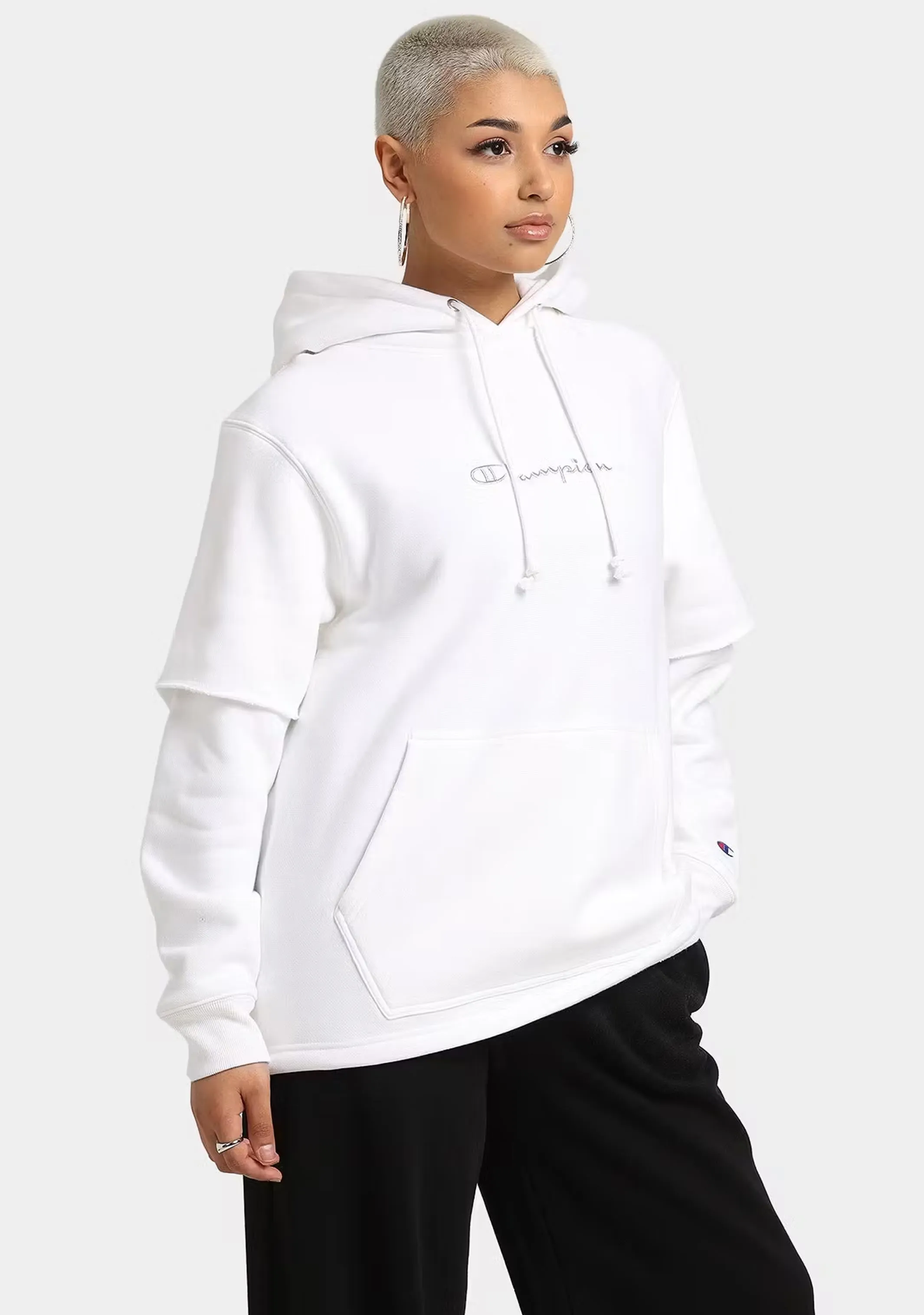 Champion Damen Reverse Weave Liquid Layer Kapuzenpullover <br> CT4EN WIT