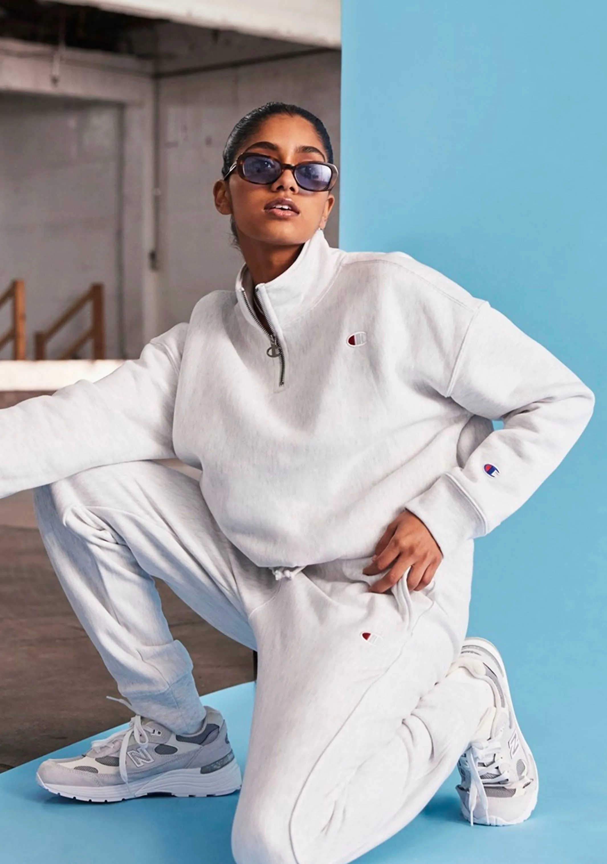 Champion Damen Reverse Weave Übergroße Viertel-Reißverschluss <BR> CTEDA1 429
