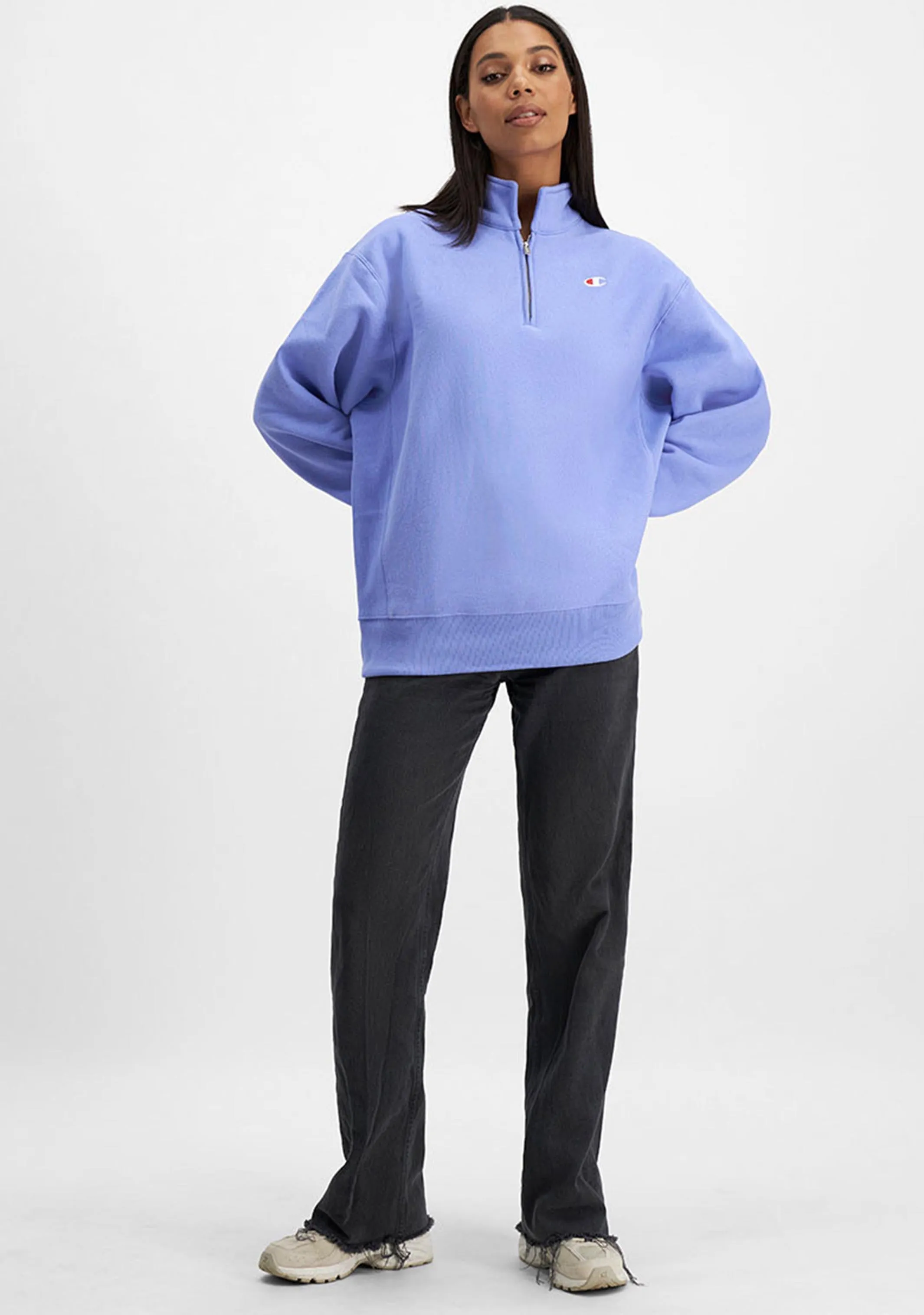 Champion Damen Reverse Weave Oversize Viertelreißer <BR> CTEDA1 HMJ
