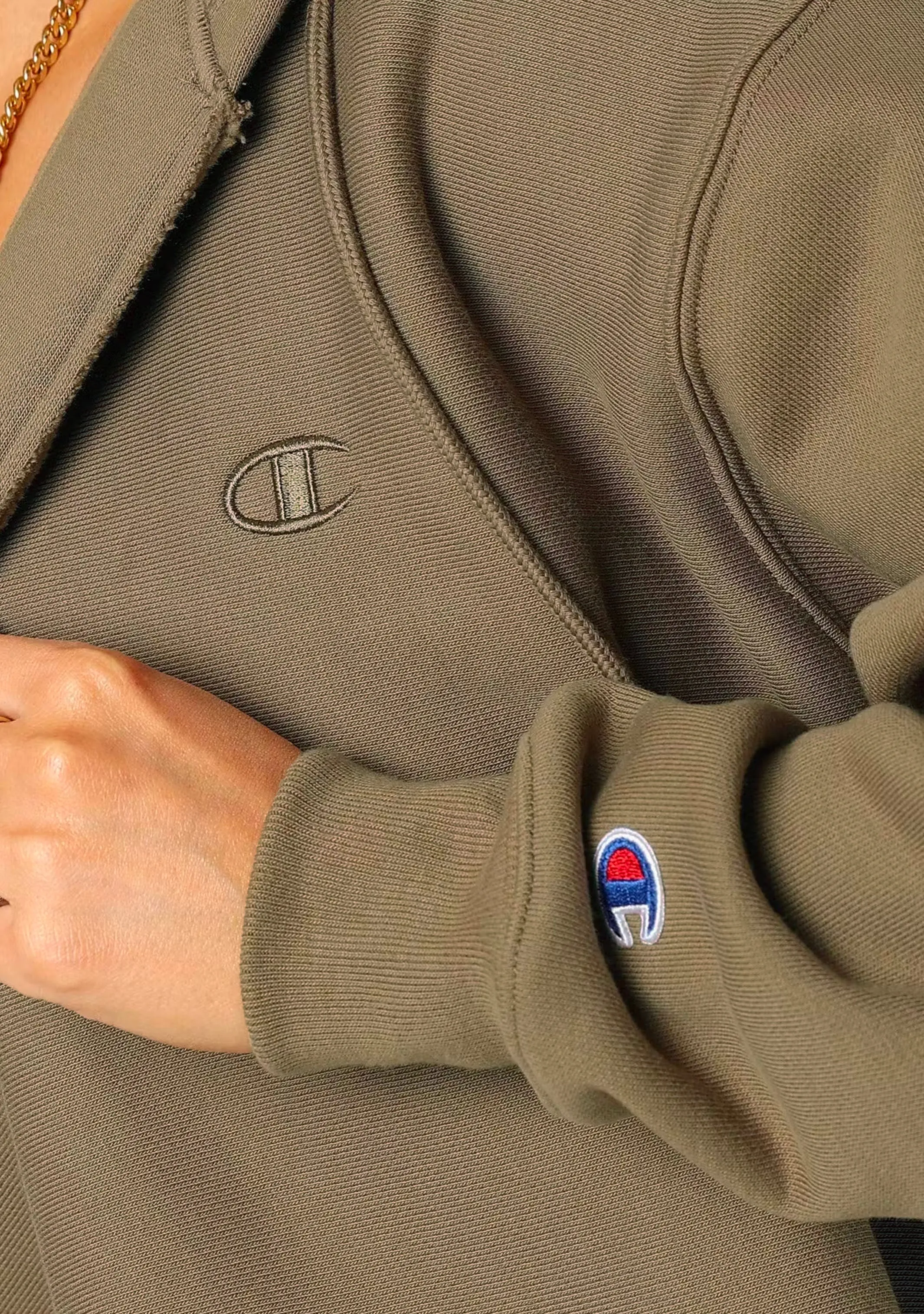 Champion Damen Reverse Weave Crop Hoodie mit Seitenschlitzen