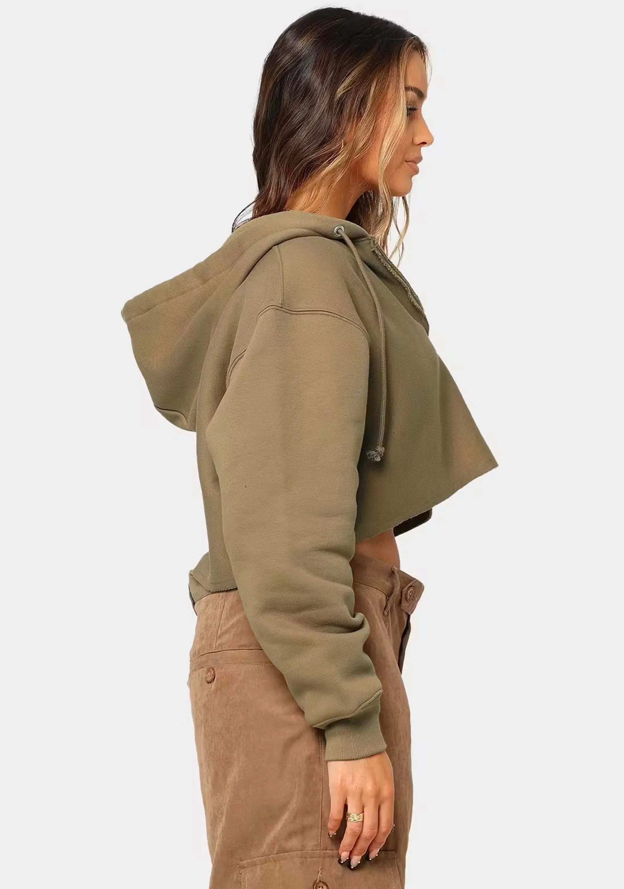 Champion Damen Reverse Weave Crop Hoodie mit Seitenschlitzen