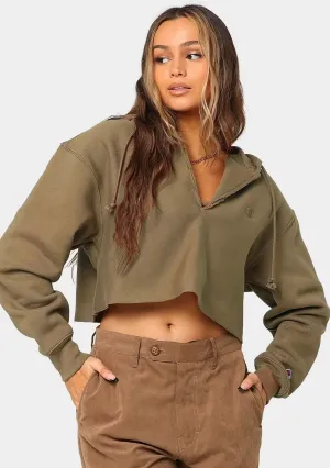 Champion Damen Reverse Weave Crop Hoodie mit Seitenschlitzen