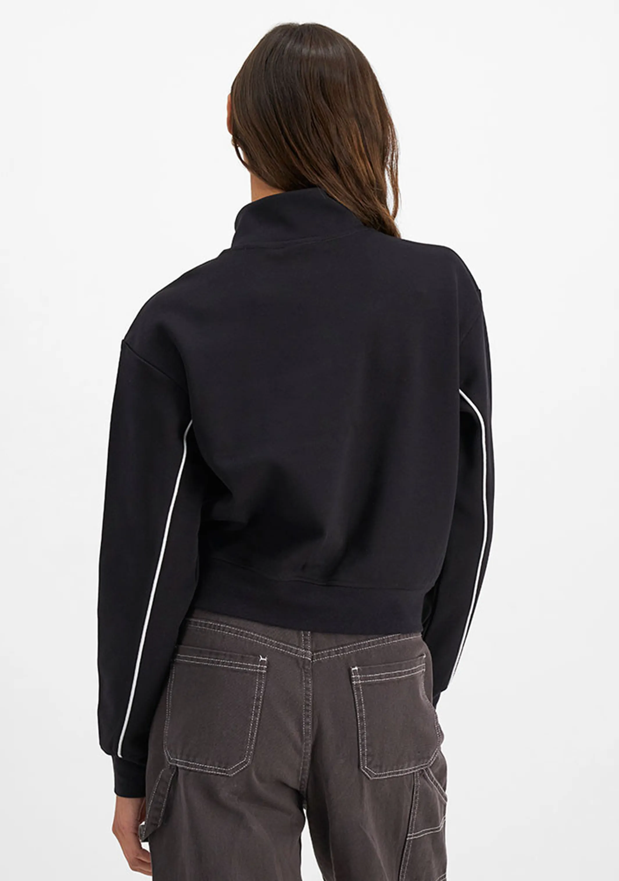 Champion Damen Rochester Athletic Viertelzip Pullover <BR> CT3GN Schwarz