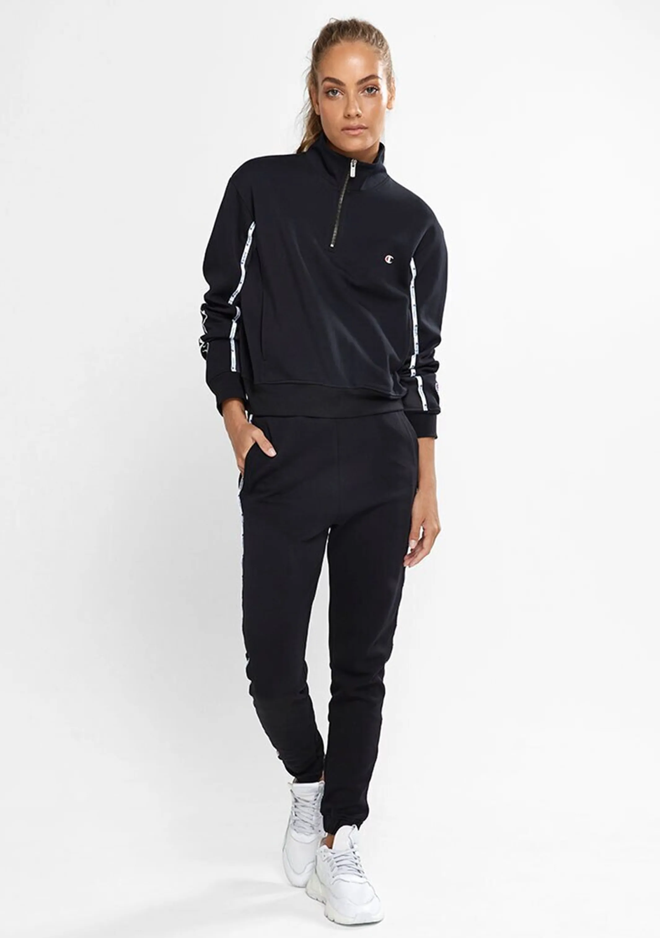 Champion Damen Rochester Viertelzip-Pullover <br> CTMTN Schwarz