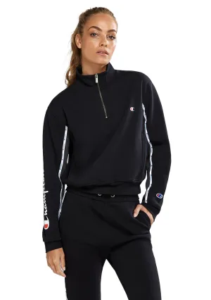 Champion Damen Rochester Viertelzip-Pullover <br> CTMTN Schwarz