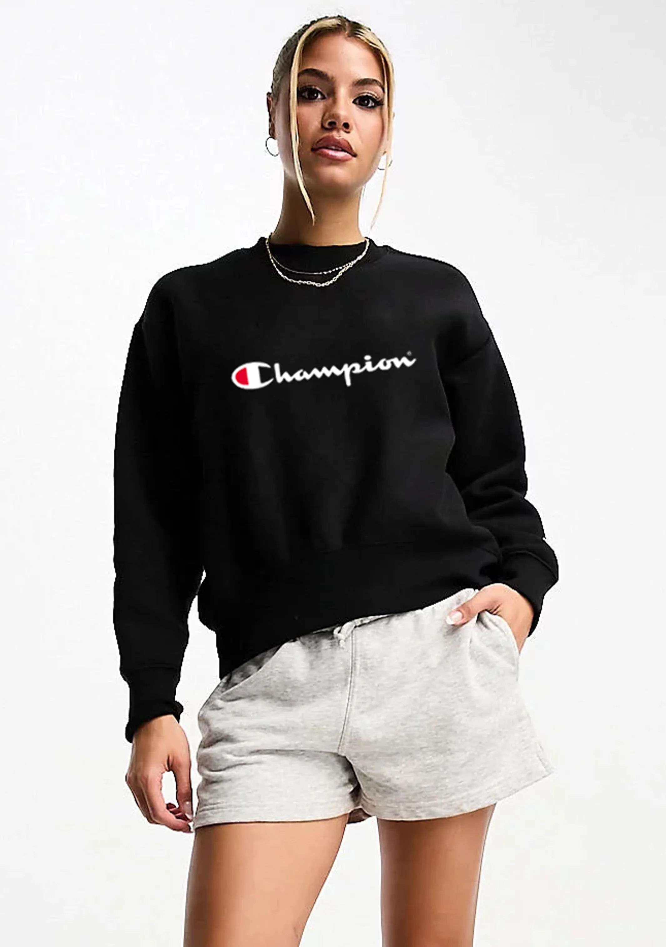 Champion Women’s Script Crew Schwarz