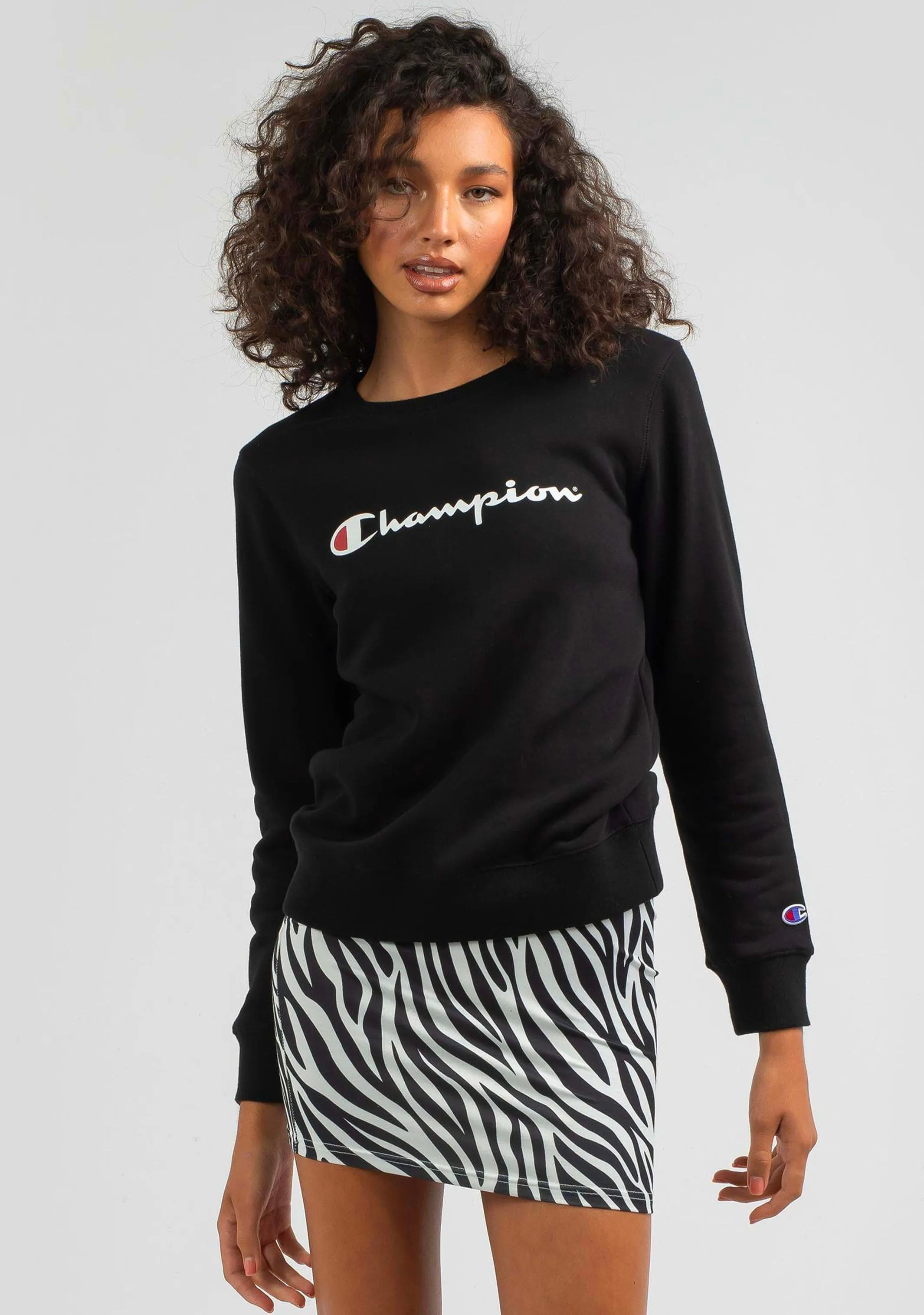 Champion Women’s Script Crew Schwarz