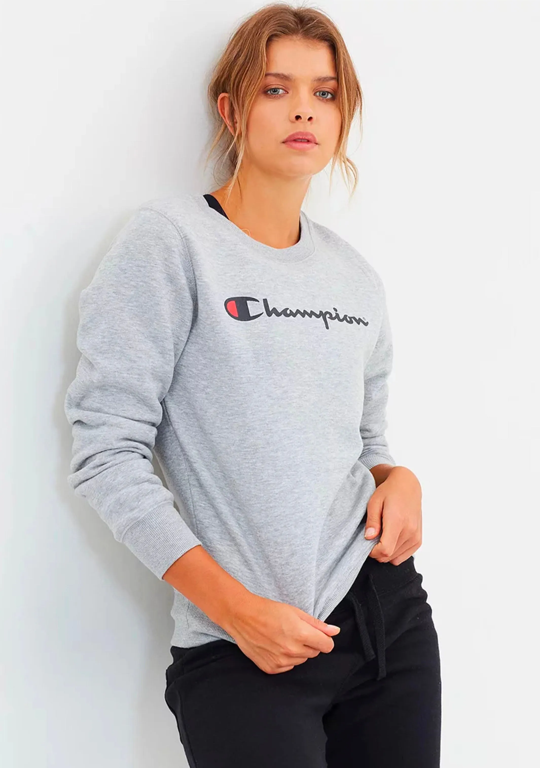 Champion Damen Script Crew Oxford Heather