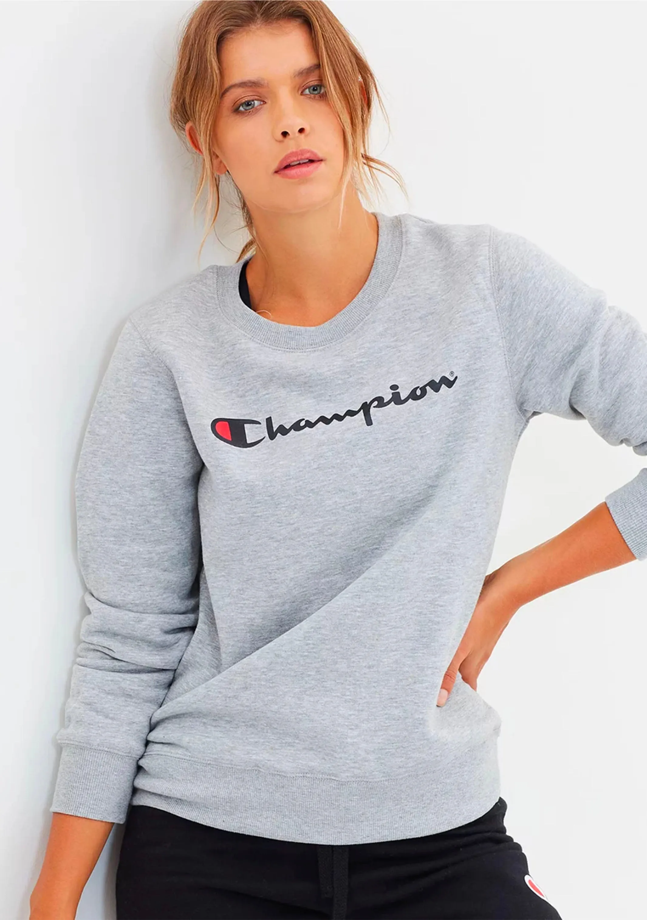 Champion Damen Script Crew Oxford Heather