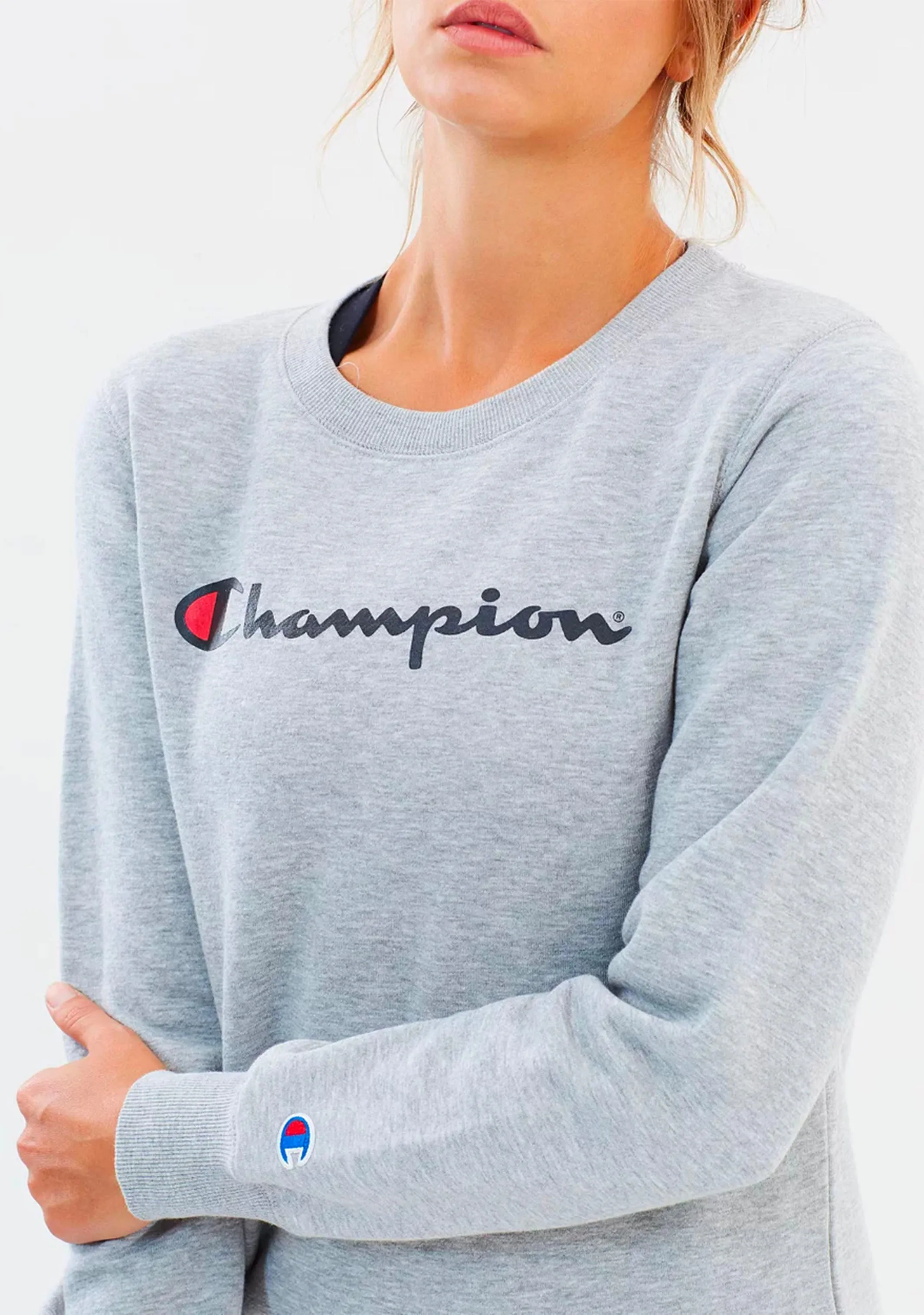 Champion Damen Script Crew Oxford Heather