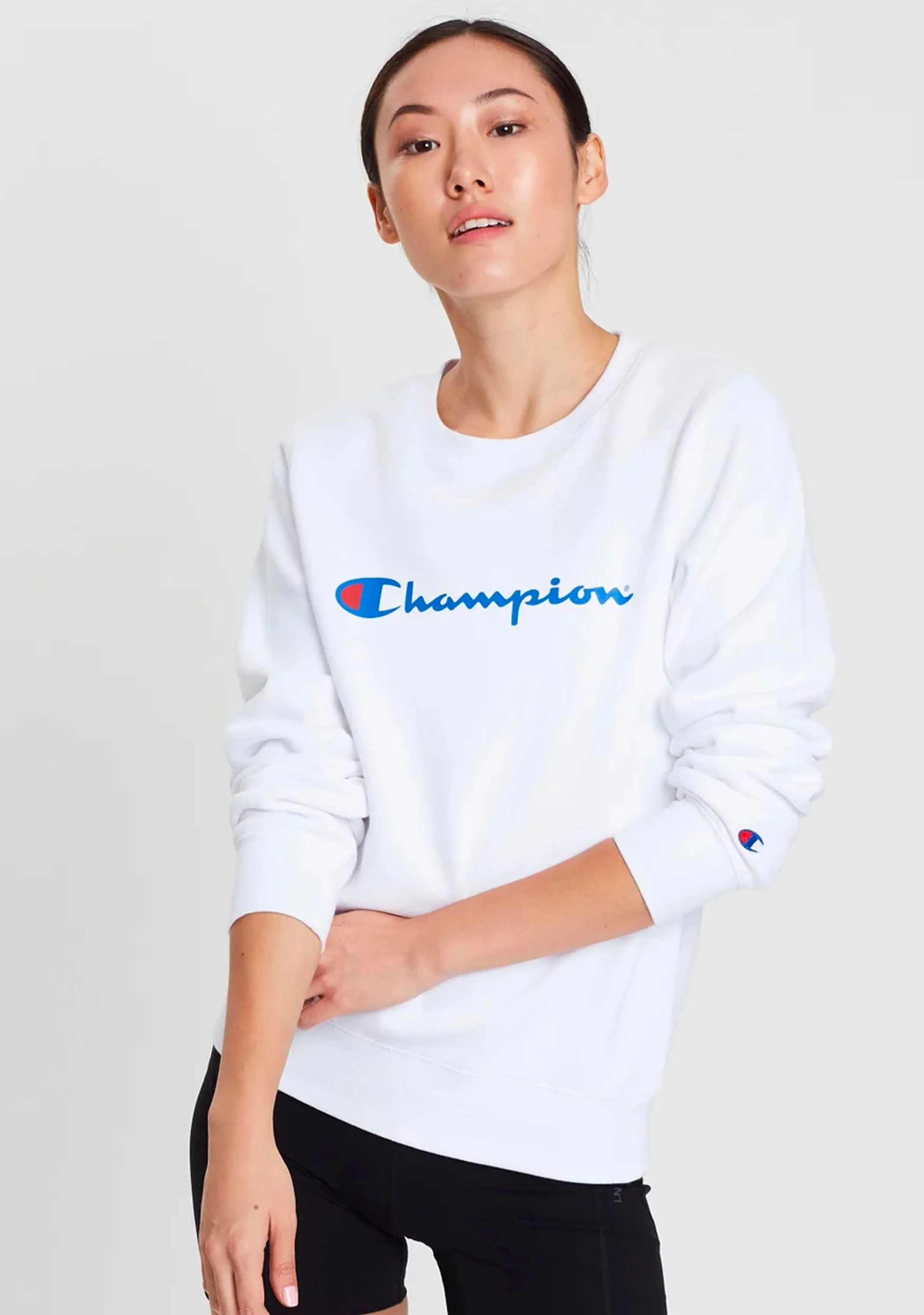 Champion Damen Script Crew Weiß