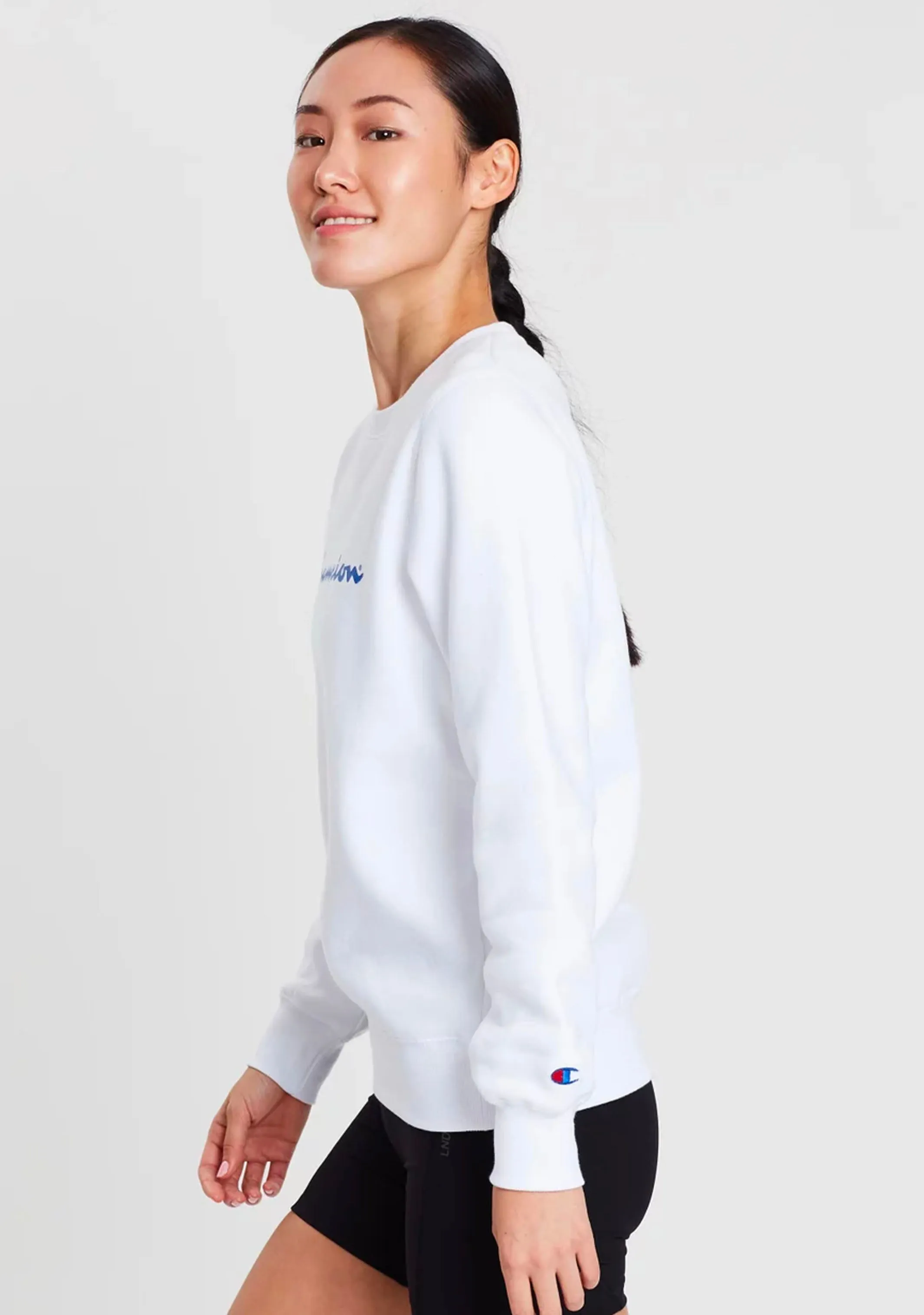 Champion Damen Script Crew Weiß