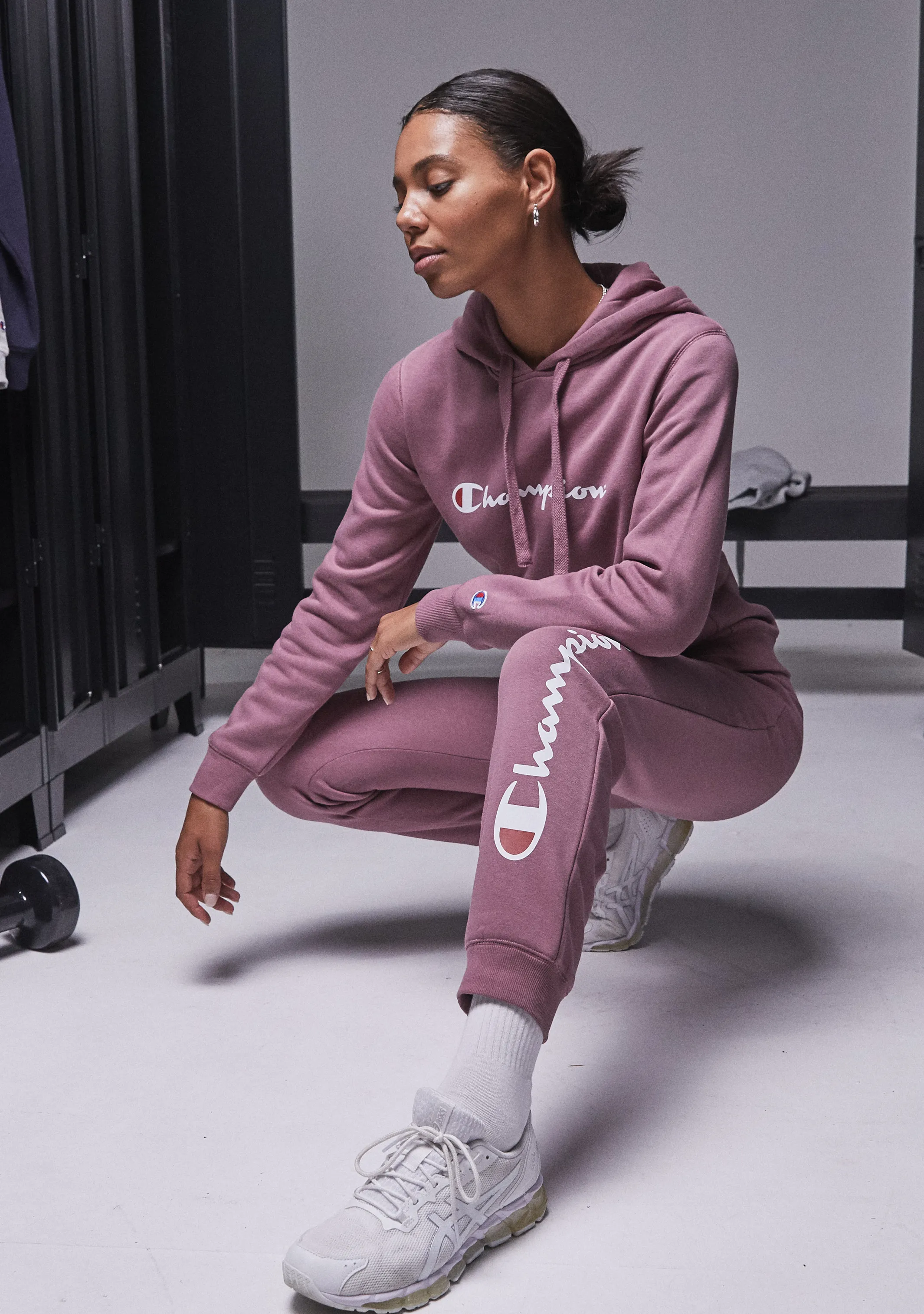 Champion Damen Script Hoodie Lila