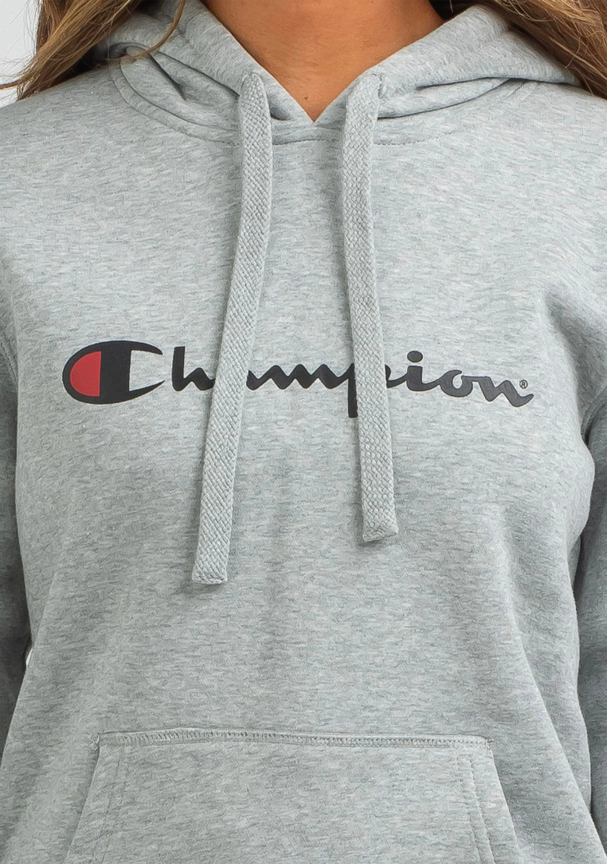Champion Damen Script Hoodie Oxford Heather