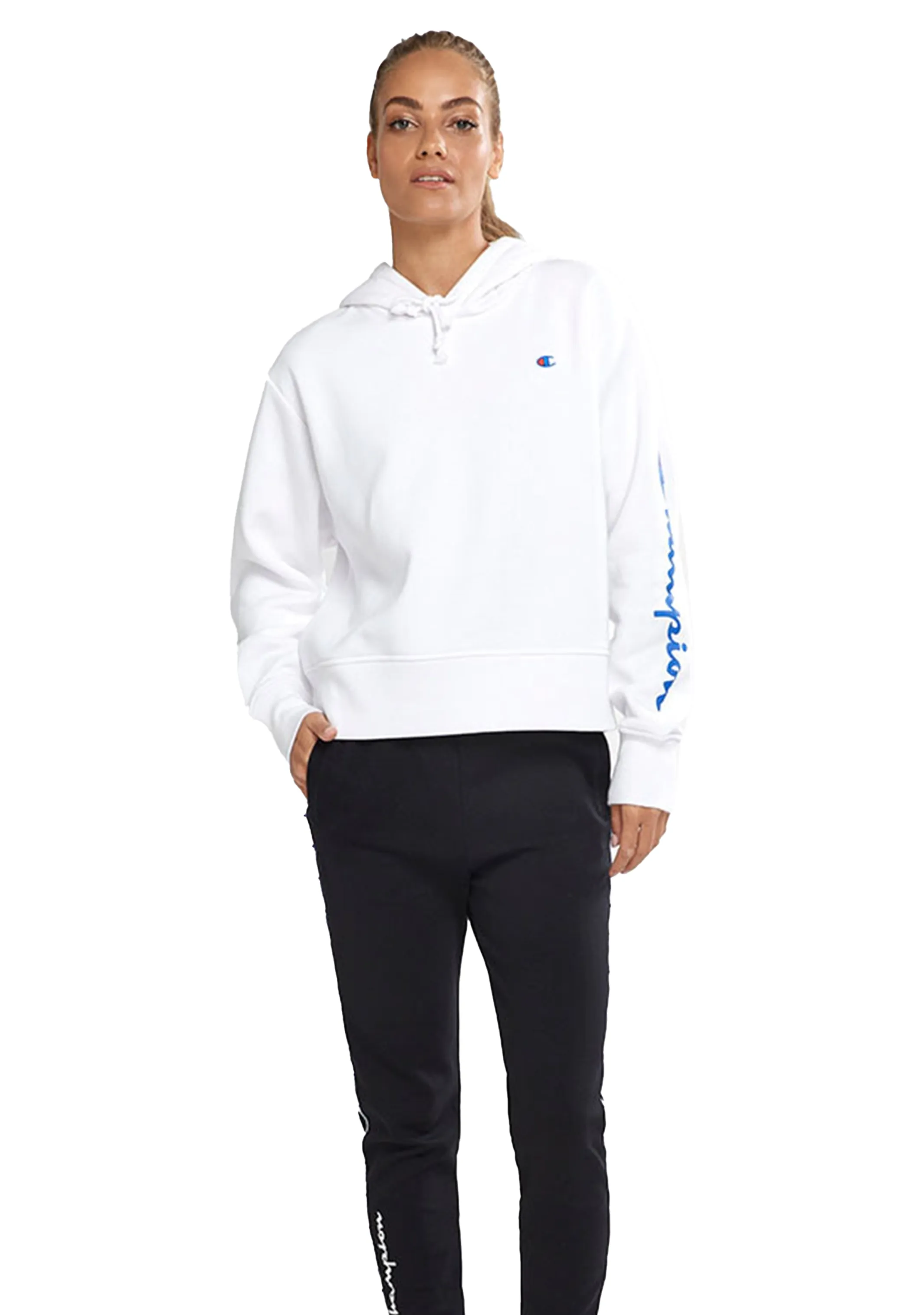 Champion Damen Sportliches Grafik Hoodie Weiß <br> CTMWN 7MY