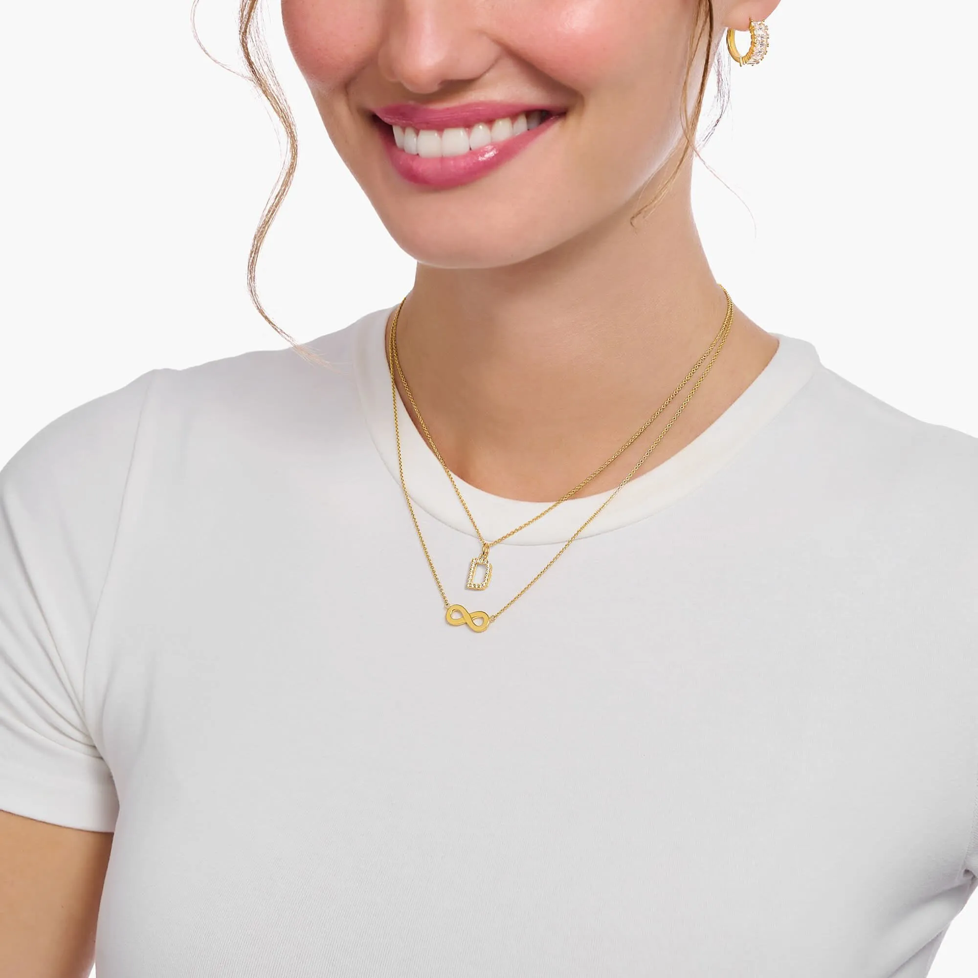 Charm Club Essentials Unendlichkeitskette aus Sterling Silber vergoldet KE2221-413-39-L45V Thomas Sabo Ketten