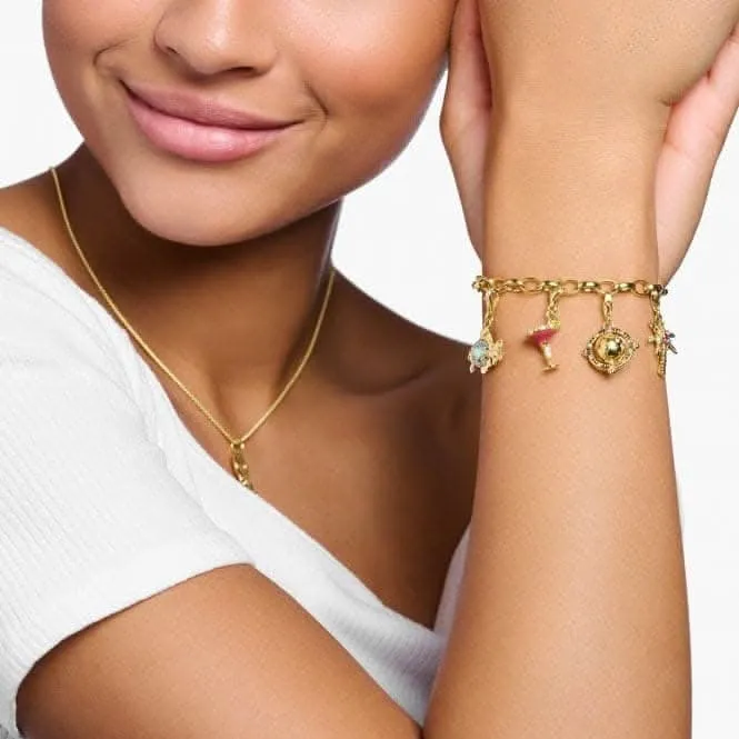 Charm Club Vergoldetes Mehrfarbiges Globus-Anhänger 1923-488-7 Thomas Sabo Sammelbare Charms