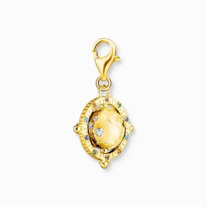 Charm Club Vergoldetes Mehrfarbiges Globus-Anhänger 1923-488-7 Thomas Sabo Sammelbare Charms