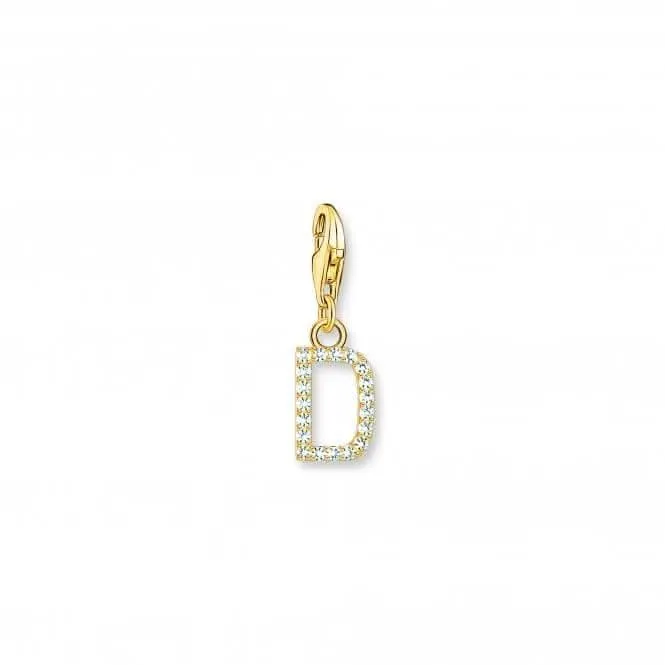 Charmista Weißgold beschichtetes Zirkonia Buchstabe D Anhänger 1967-414-14 Thomas Sabo Sammelbare Charms