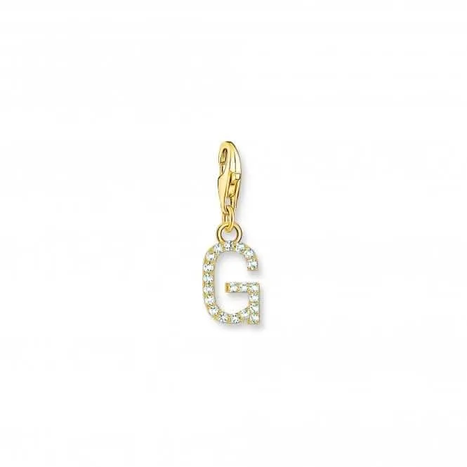 Charmista Weißgold beschichtetes Zirkonia Buchstabe G Anhänger 1970-414-14 Thomas Sabo Sammelbare Charms