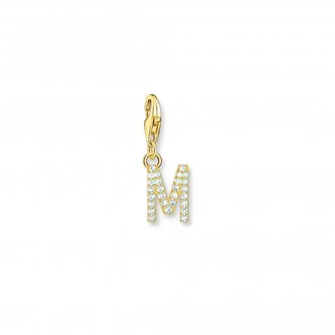 Charmista Weißgold-veredeltes Zirkonia-Buchstaben-M-Anhänger 1976-414-14 Thomas Sabo Sammelbare Charms
