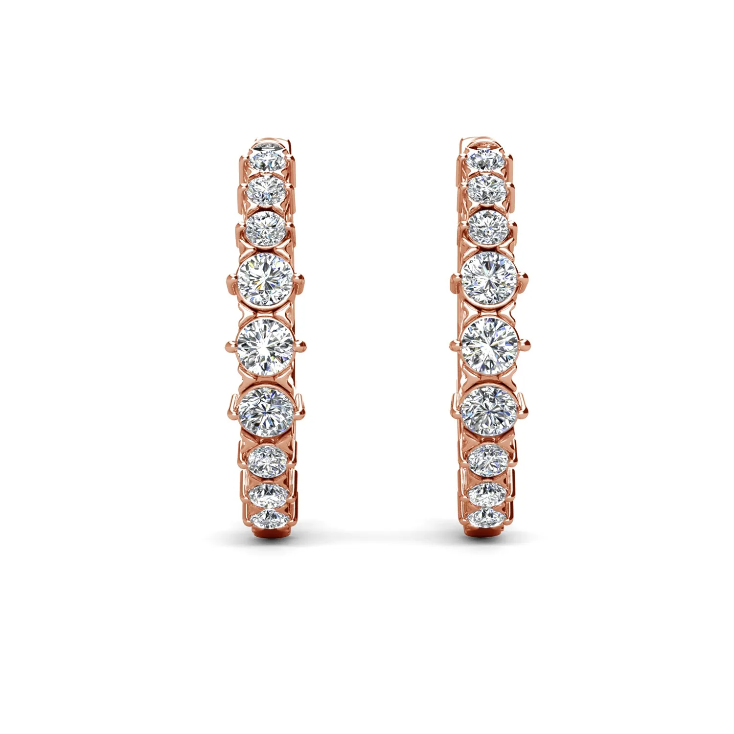 Claire 18k Weißgold plattierte 20mm Creolen mit Swarovski Kristallen