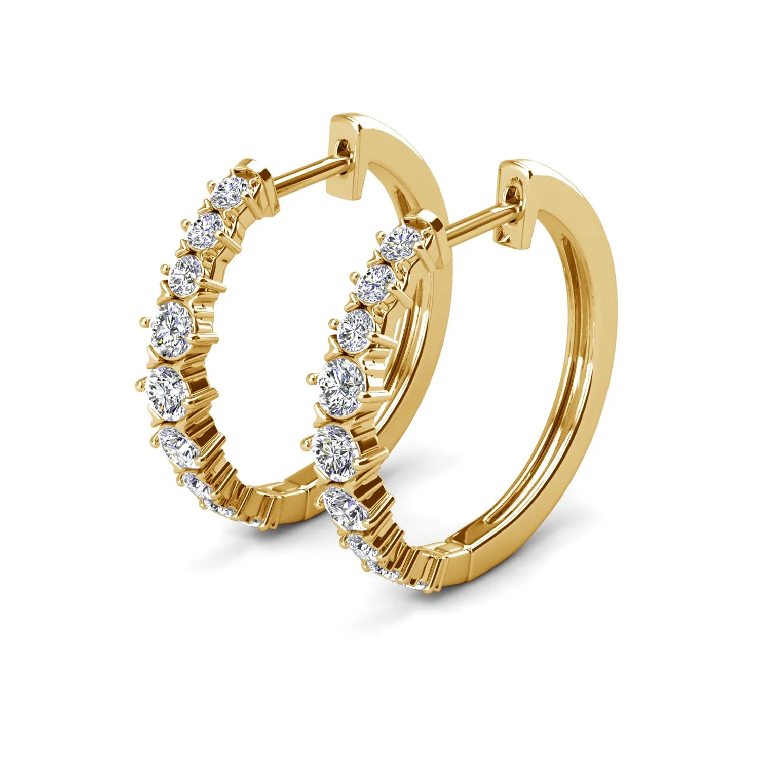 Claire 18k Weißgold plattierte 20mm Creolen mit Swarovski Kristallen