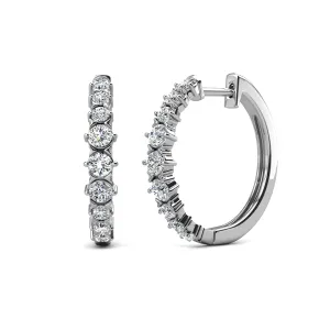 Claire 18k Weißgold plattierte 20mm Creolen mit Swarovski Kristallen