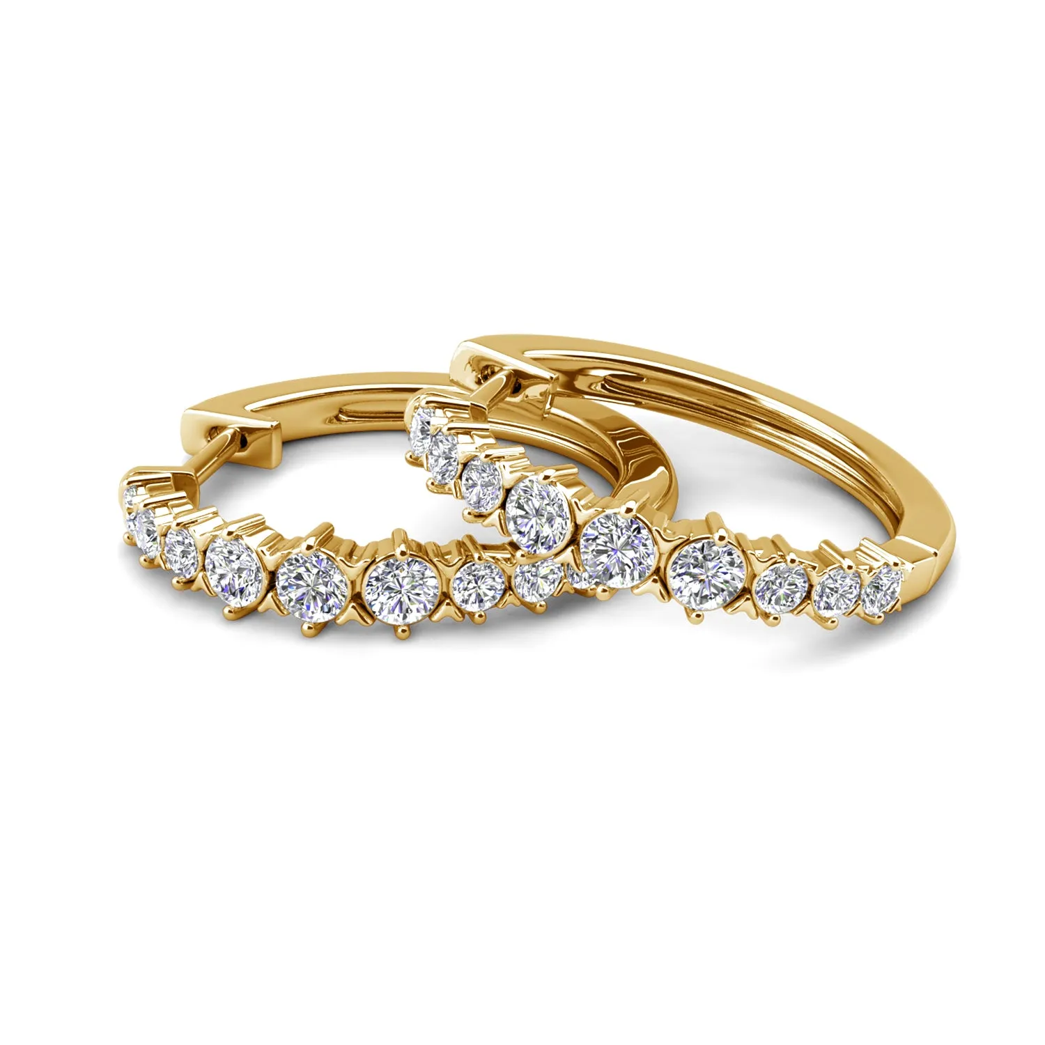 Claire 18k Weißgold plattierte 20mm Creolen mit Swarovski Kristallen