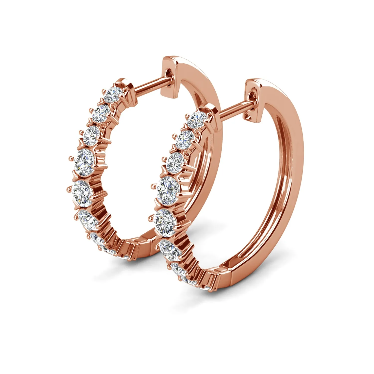 Claire 18k Weißgold plattierte 20mm Creolen mit Swarovski Kristallen