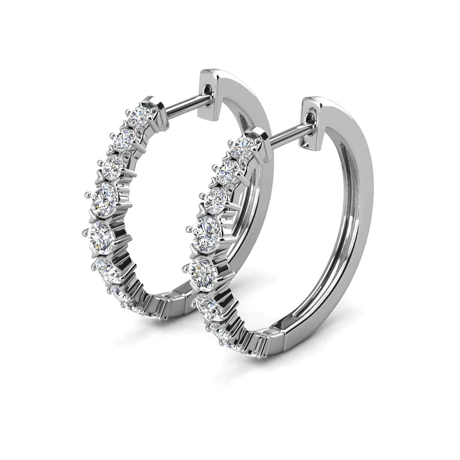 Claire 18k Weißgold plattierte 20mm Creolen mit Swarovski Kristallen