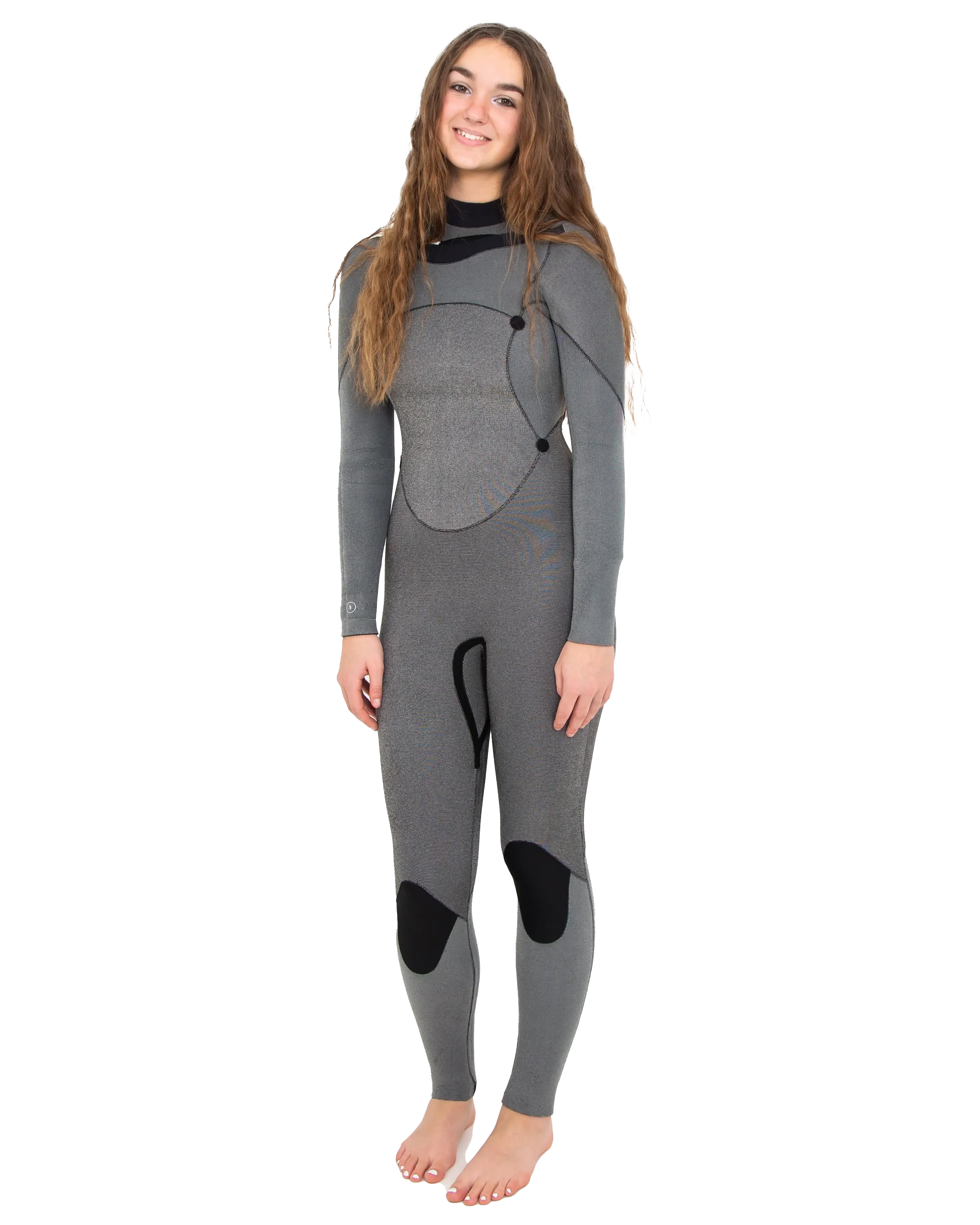 Comp 5/4mm Brustreißverschluss-Neoprenanzug in Schwarz/Schwarz