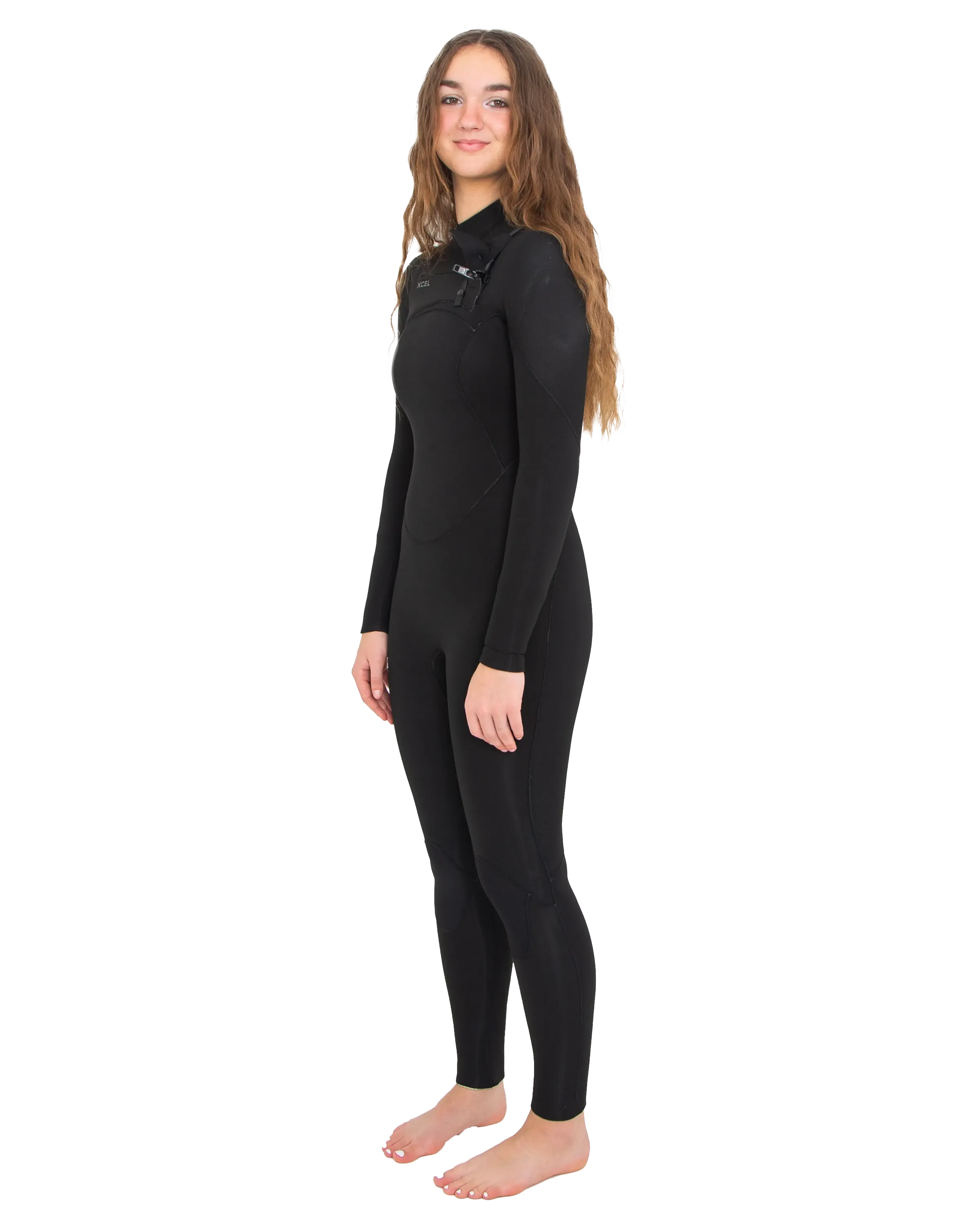 Comp 5/4mm Brustreißverschluss-Neoprenanzug in Schwarz/Schwarz