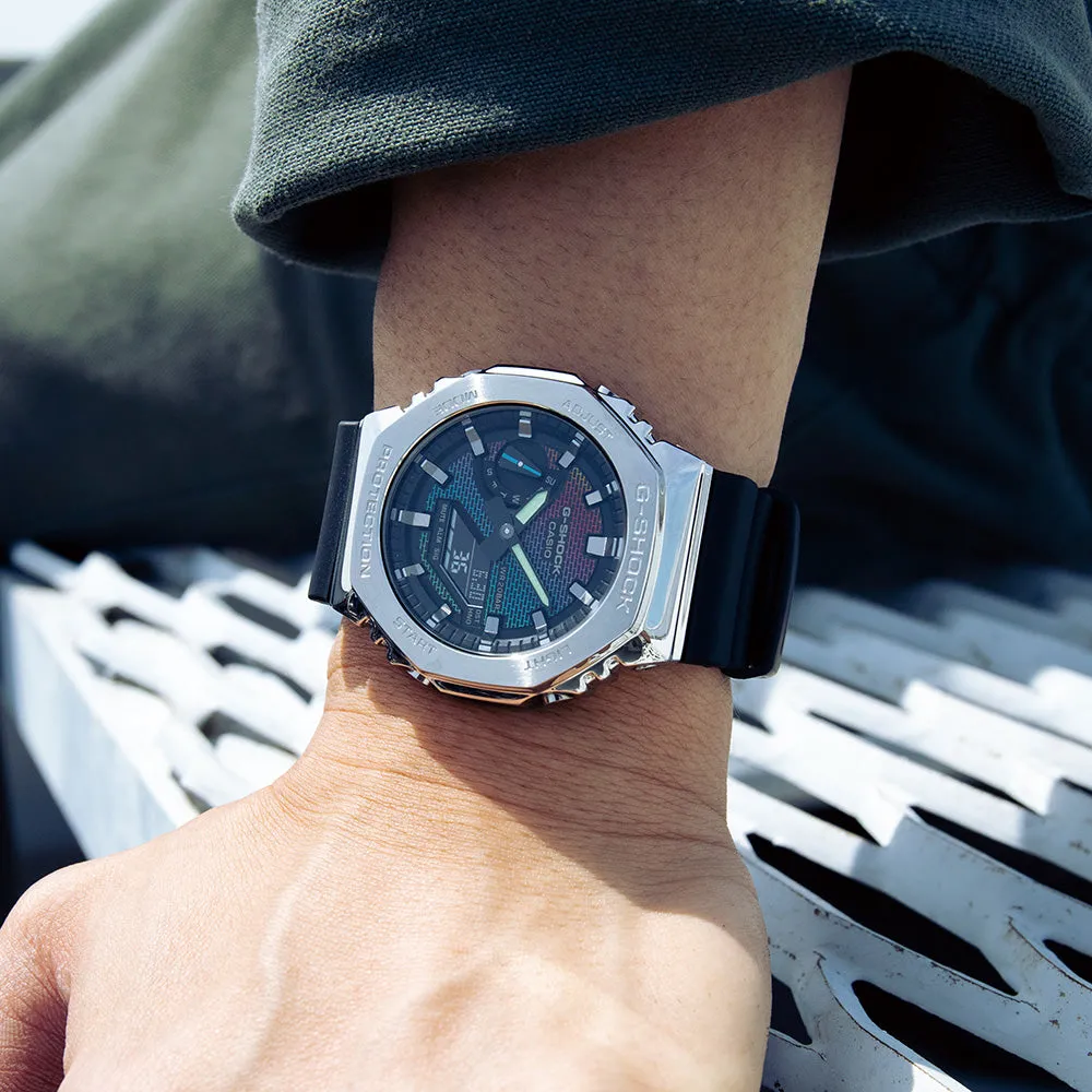 Digitale Herrenuhren G-Shock GM2100RW-1A Regenbogen-Ziegelwand