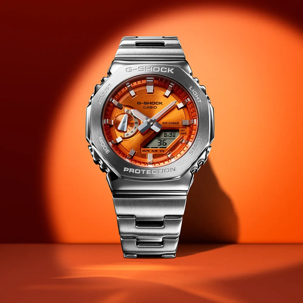 Taucheruhren für Herren G-Shock GM2110D-4A G-Steel Metallgehäuse 'CasiOak'