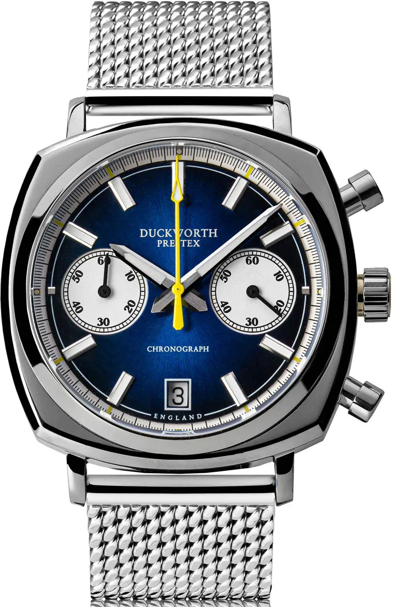 Duckworth Prestex Uhren Duckworth Prestex 42 Blau Sonnenstrahl Mesh-Armbanduhr