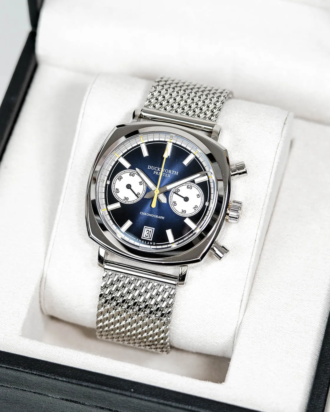 Duckworth Prestex Uhren Duckworth Prestex 42 Blau Sonnenstrahl Mesh-Armbanduhr