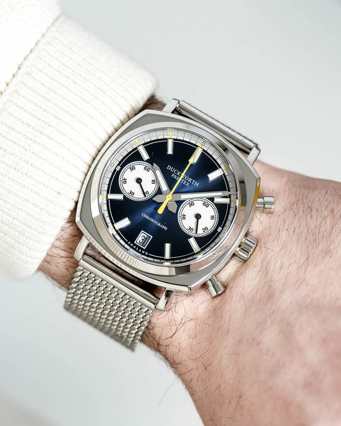Duckworth Prestex Uhren Duckworth Prestex 42 Blau Sonnenstrahl Mesh-Armbanduhr