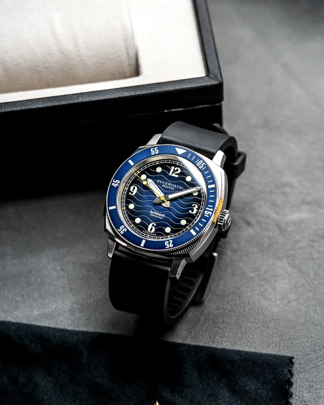 Duckworth Prestex Uhren Duckworth Prestex Belmont Taucheruhr Blau Schwarz Gummiarmband