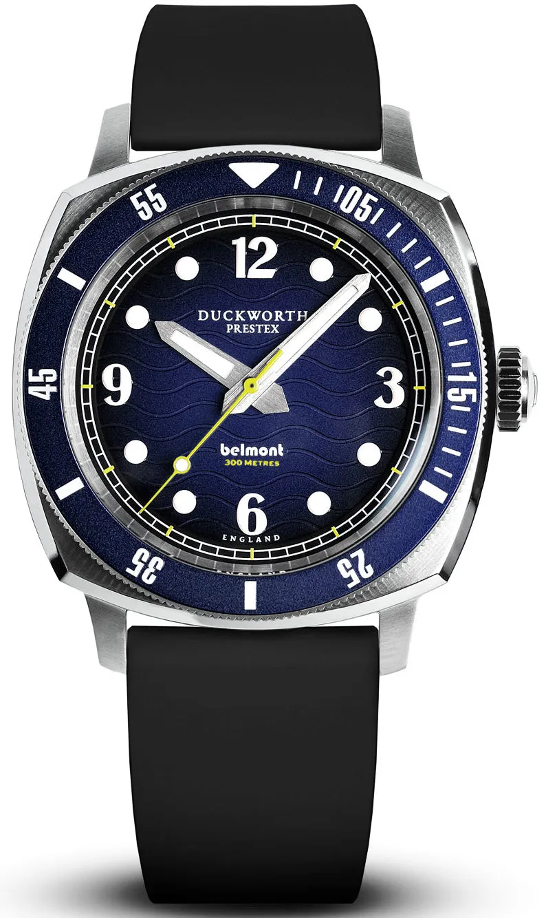 Duckworth Prestex Uhren Duckworth Prestex Belmont Taucheruhr Blau Schwarz Gummiarmband